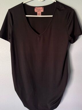 Maternity Black V-Neck Short Sleeve Tee
